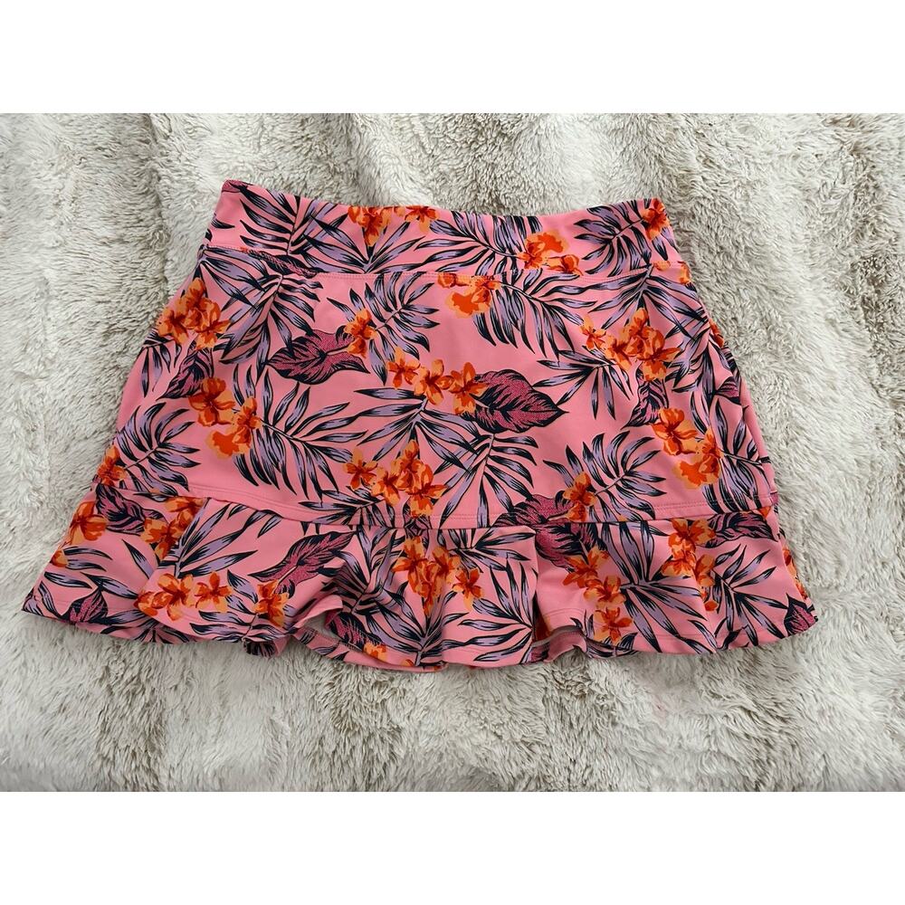 Tommy Bahama Women’s Golf Tennis Skort Size Large Stretch UPF 50 Pink Print - Picture 1 of 6